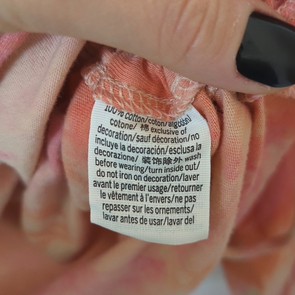 Pink Victoria's Secret Campus Tie Dyed Cinched Side Long Sleeve Crewneck Tee M - Picture 6 of 13